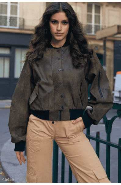 Vintage bomber jacket made of eco-leather