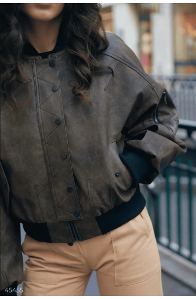 Vintage bomber jacket made of eco-leather