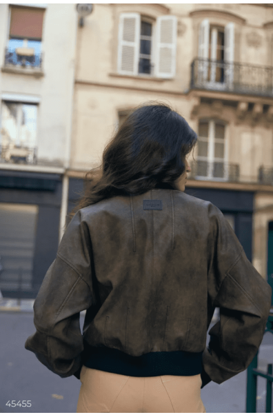 Vintage bomber jacket made of eco-leather
