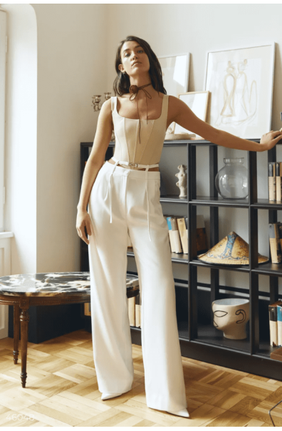 Beige corset with laces