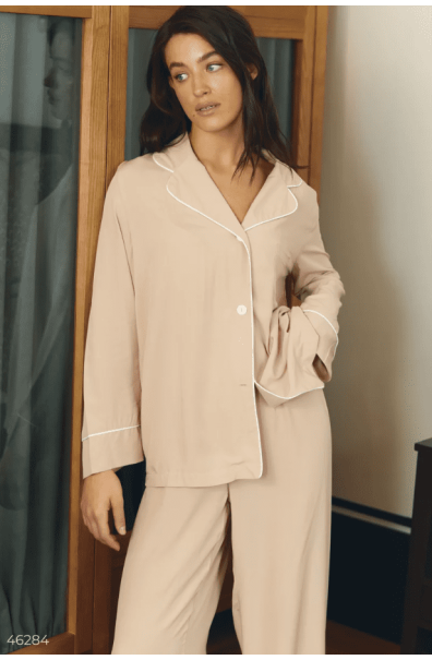Beige cotton pajamas